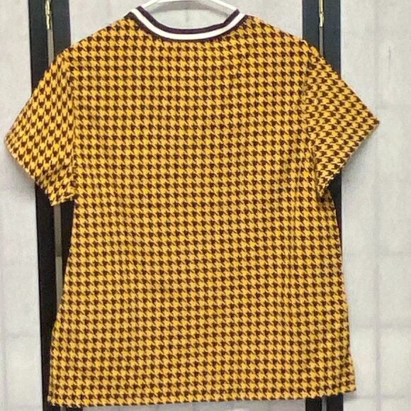 Harve Benard Print Series Cap Sleeve Stretch Band Crew Neck Houndstooth Top M - Picture 2 of 13
